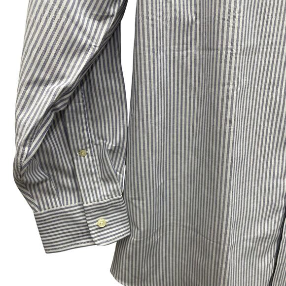 Lands’ End 100% Cotton Stripe Button Oxford Down Shirt Men’s Size 16.5”-32” NWT - Picture 4 of 7